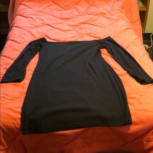 Boohoo off the shoulder black dress